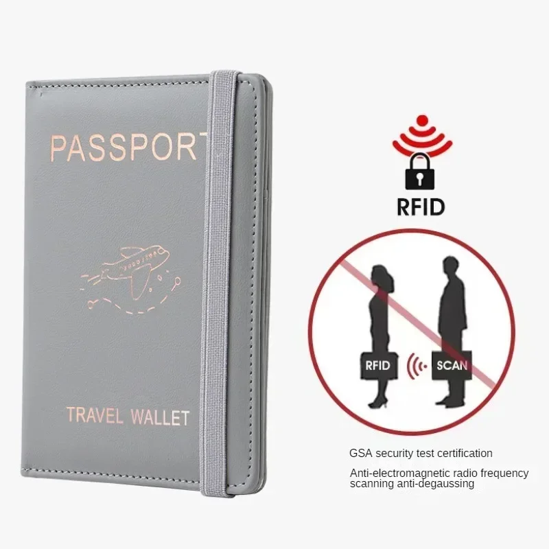 Women Men RFID Vintage Business Passport Covers Holder Multi-Function ID Bank Card PU Leather Wallet Case Travel Accessories