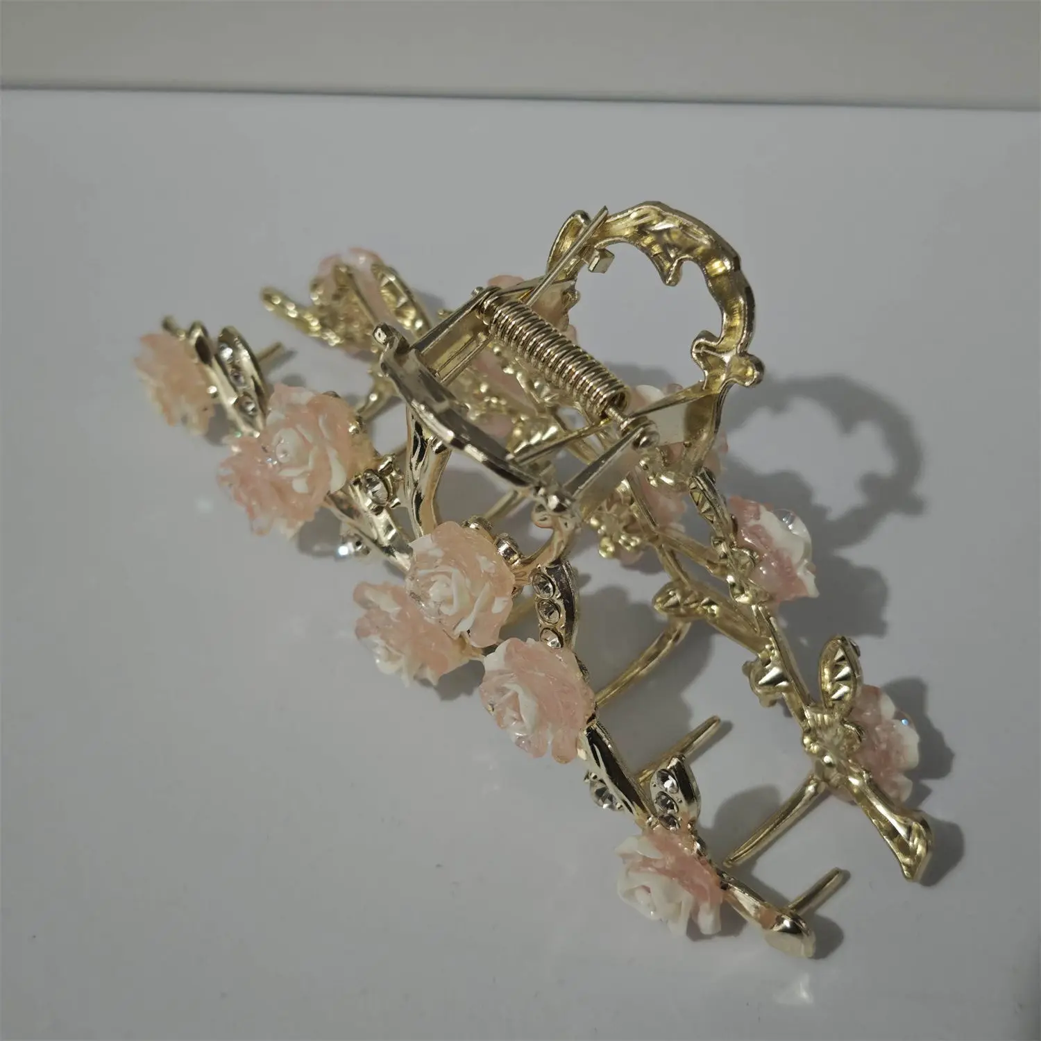 مشبك شعر صغير أنيق مستوحى من الصين للنساء، مشبك سمك القرش كبير لظهر الرأس، إكسسوار للشعر مع