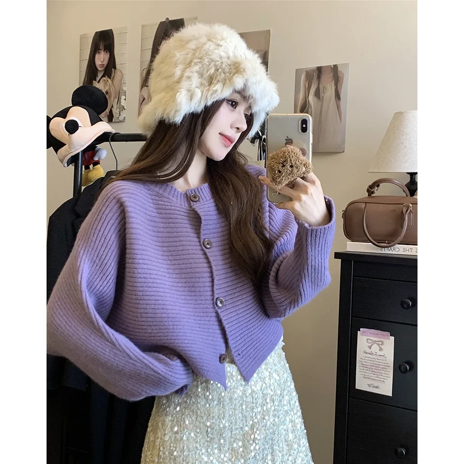 Sweet Sle ort Maglione lavorato a maglia Cardigan Batwing da donna Sve Sottile Autunno Nuovo Faion Inizio autunno Nuovo arrivo Maglia da donna...