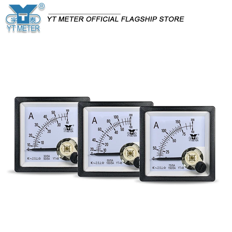 YT48 dual range ammeter 30/50/100/200/400/5A dual scale AC instrument cp48be48