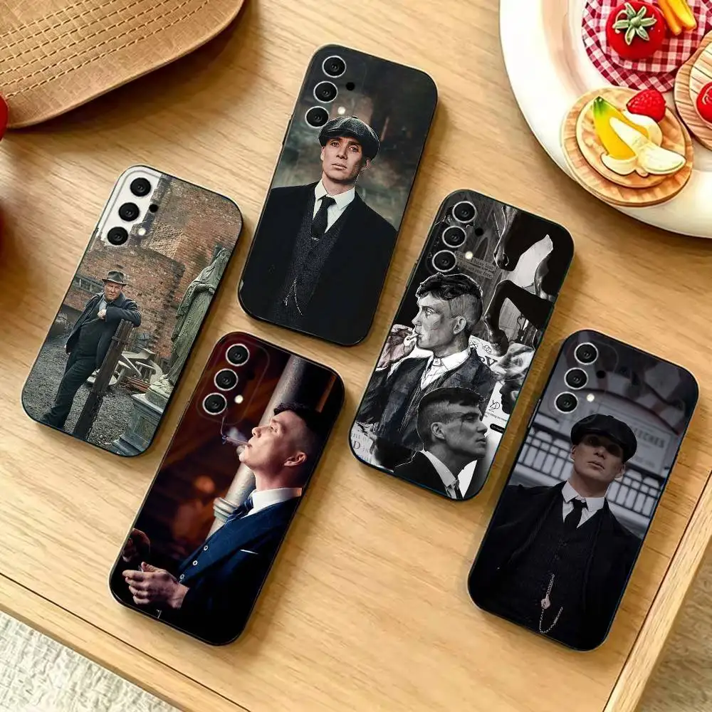 Cool P-Peaky Blinders Fashion Black Protective Phone Cover, Suitable for Samsung S20-S26,Ultra,Plus,FE,Lite,5G