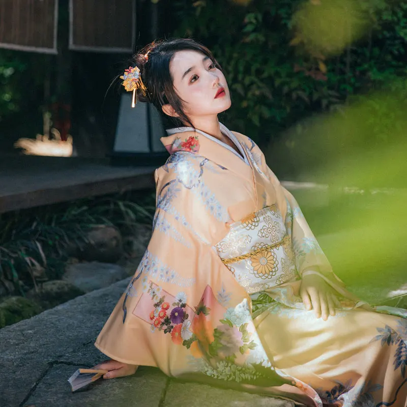 

Новинка 2023 года, женское японское кимоно юката, банный халат, костюм гейши, азиатская одежда для косплея