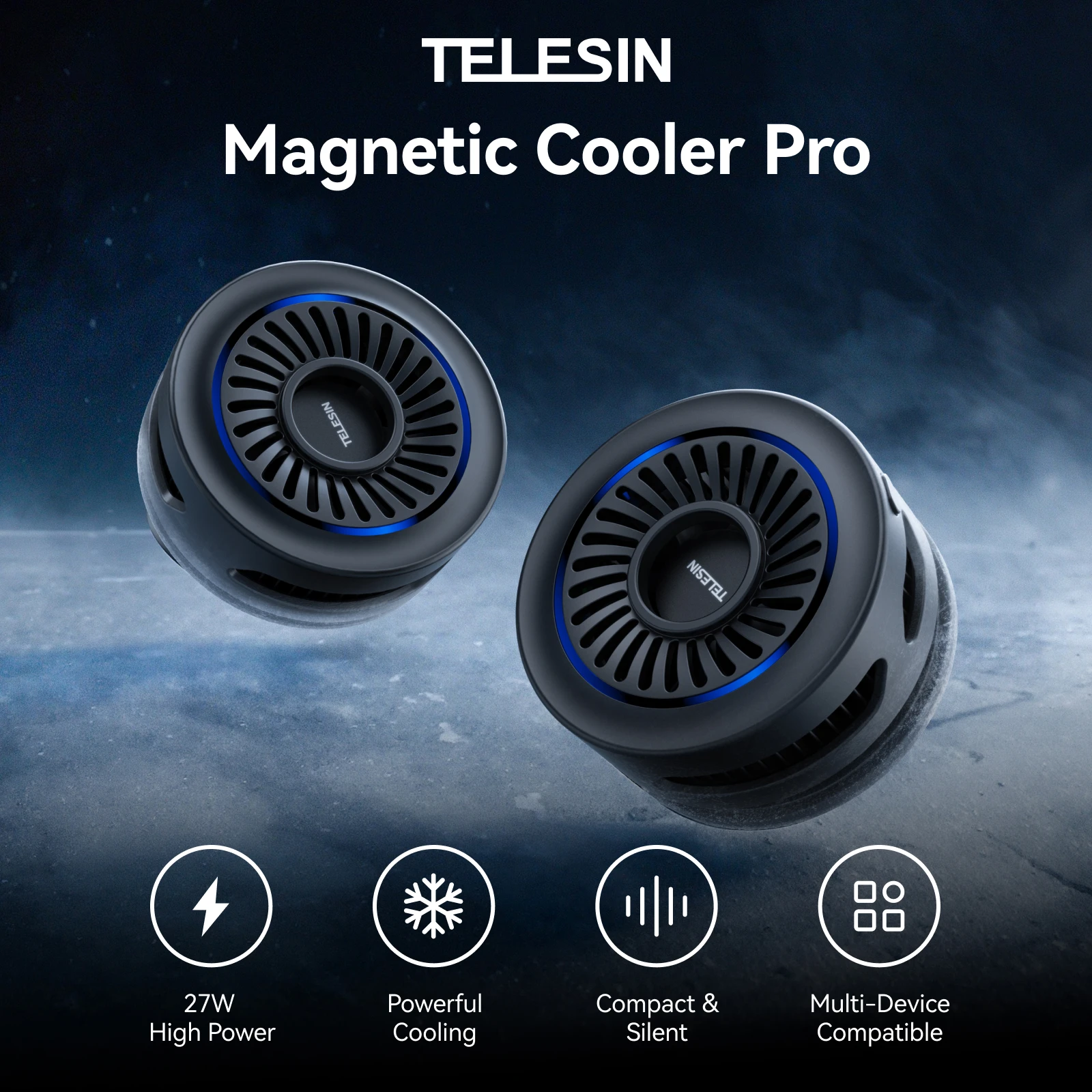 TELESIN Magnetic Mobile Phone Radiator Pro Cooler Fan HeatSink For 