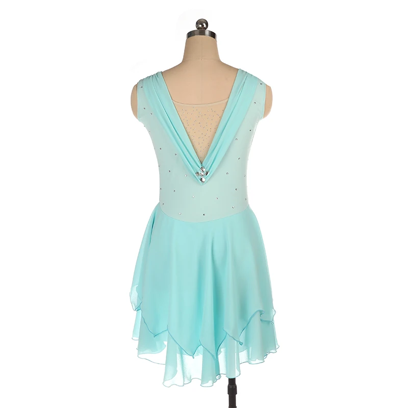 Hot Sale Girls Sleeveless Latin Ballet Dress Rhythmic Gymnastics Tights Woman Figure Skating Dress view 3