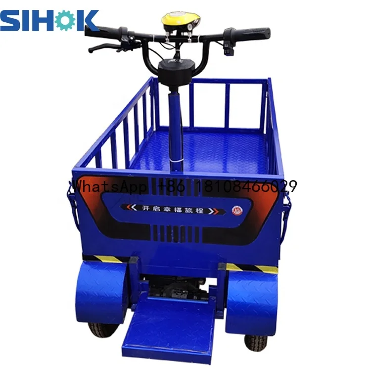 

Hot product heavy duty platform cart trolley 800kg electric powered garden trolley cargo wagon electric