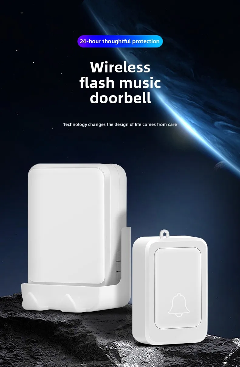 A0101 Campanello con suono e luce telecomandati wireless senza fili, a lunga distanza