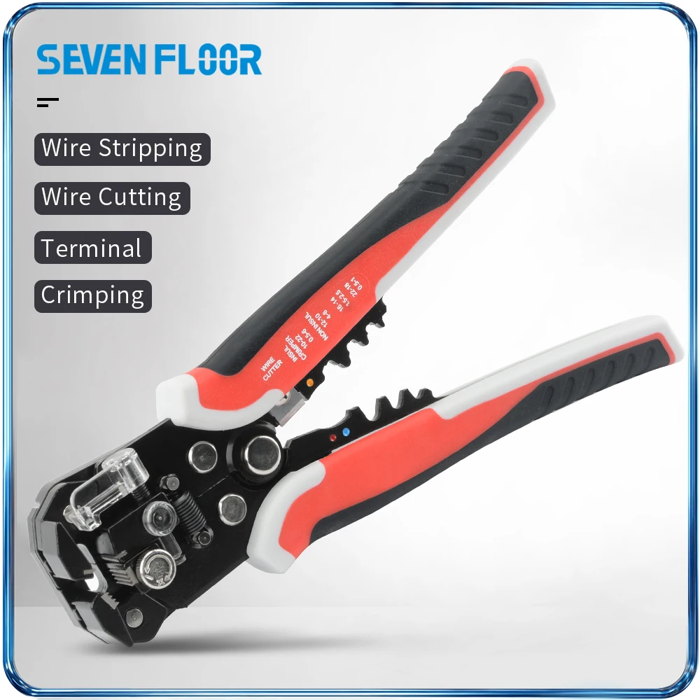 Wire Stripper Pliers Multifunctional Crimping Tool Wire Cutter AWG 24-10 for Phone PC Electronics Digital Cable Repair