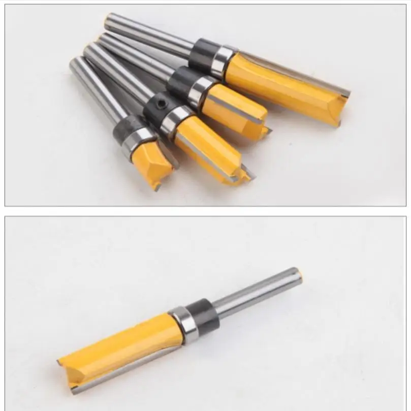 4pcs Straight Wood Milling Cutters for Woodworking Tool, 1/4 Inch Shank Lengthened Trimming Cutter Prevent Tearing