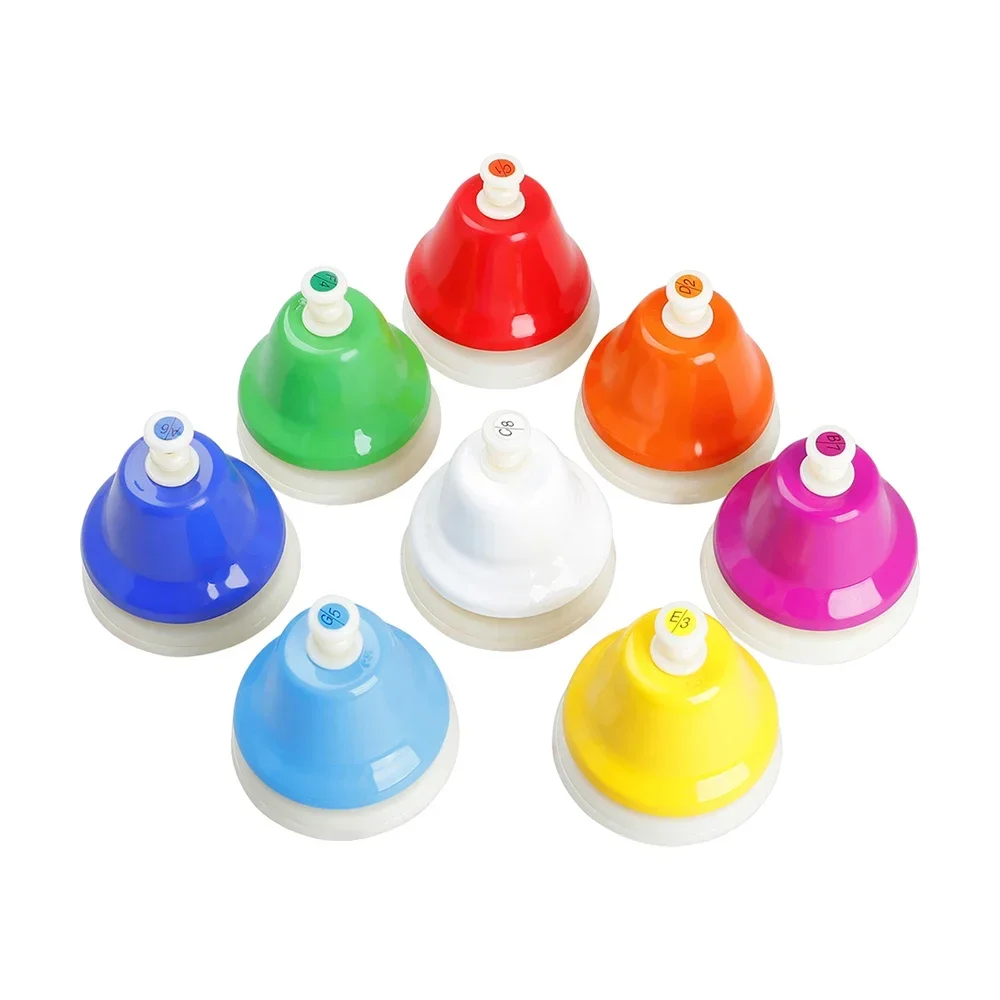 M MBAT Colorful 8-Note Hand Bell Orff Musical Instrument Children\'s Music Toy Baby Early Education Beautiful Christmas Gift