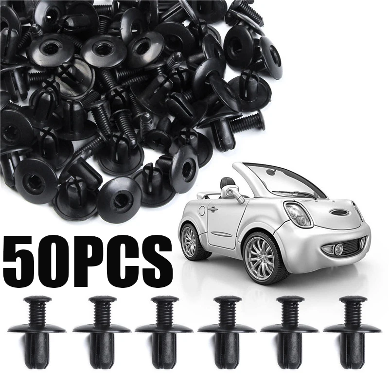 50pcs/Set For Lexus Subaru Nissan Auto Fasteners Bumper Fender Mud Flap Mudguard Plastic Rivet Fixing Clip Cover Car Fastener