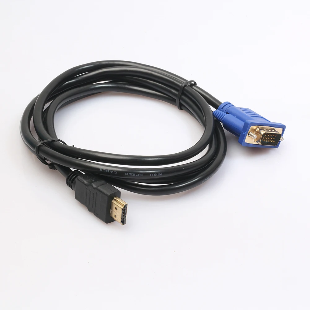 Nuevo adaptador HDMI compatible con macho dorado a VGA HD macho de 15 pines Cable convertidor 1080P para línea de iPhone HP DellHuawei