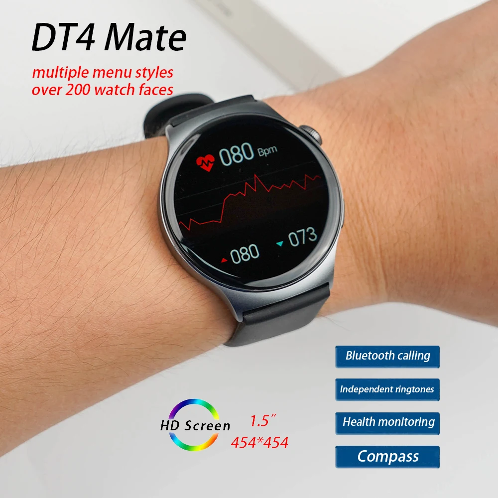 DT4 Mate Smart Watch Men Women Smartwatch Men's Wristwatch Clock Compass Sport Fitness Bracelet Digital Waterproof Wrist Watches