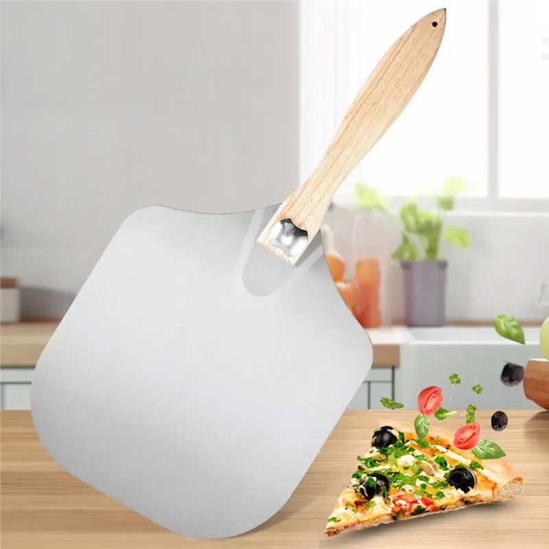 ABPQ-Pizza Spatula Featuring Rocker Cutter Foldable Wood Handle And Storage Bag Included- Ideal For Family Pizza Oven Use