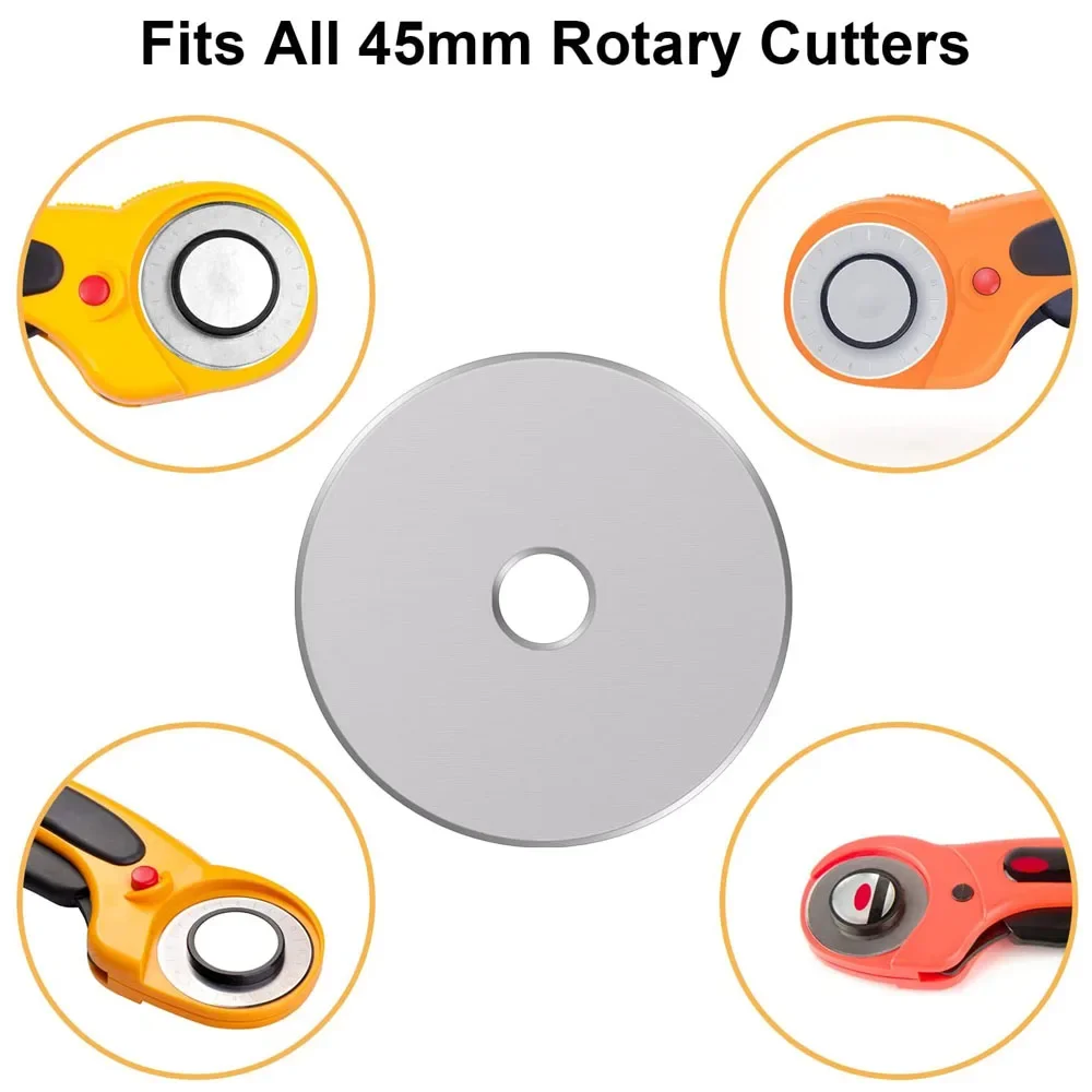45MM Rotary Cutter Blades 5/10 Pack Sharper Rotary Cutter Replacement Blades for DIY Sewing Quilting Supplies Fabric and Crafts