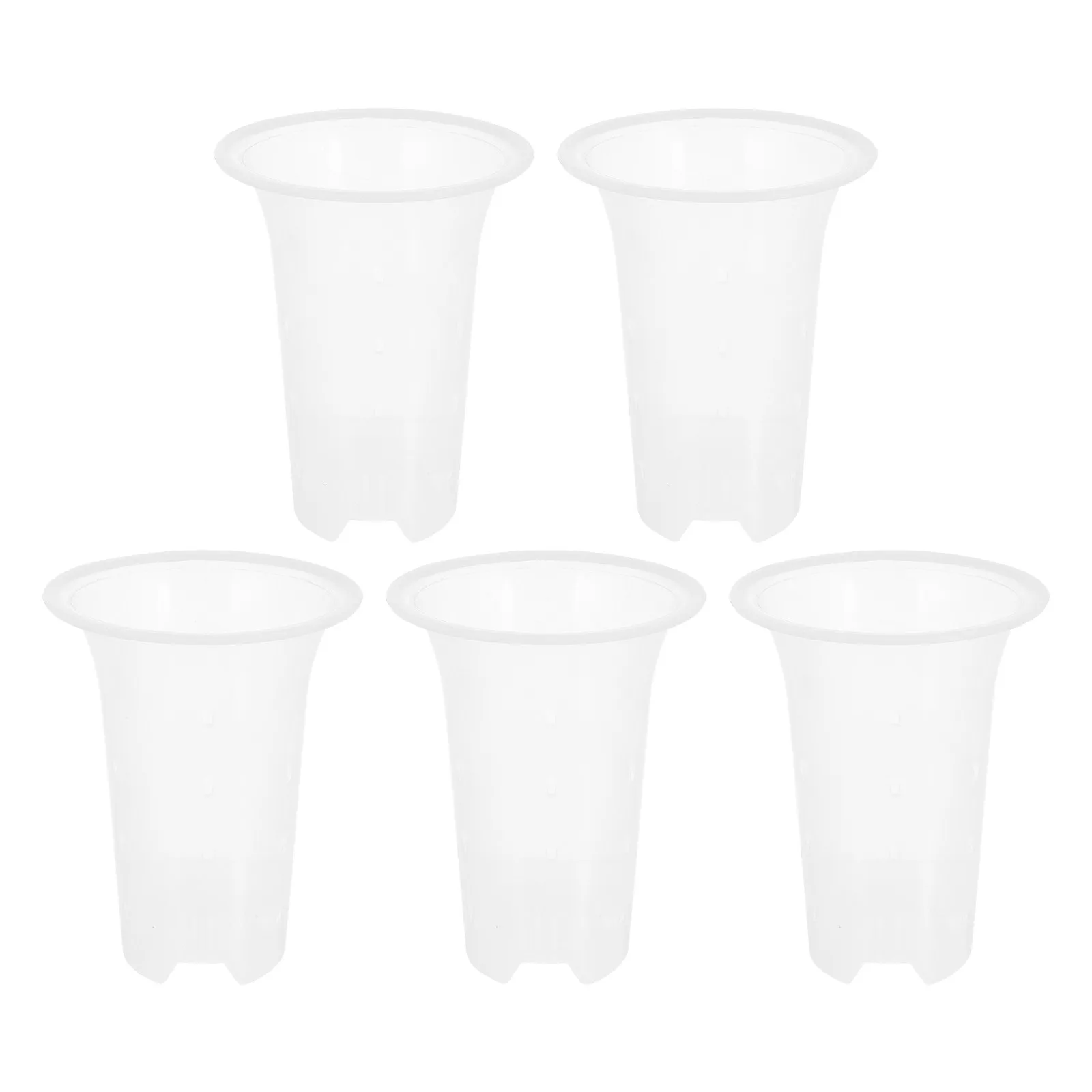 5Pcs Orchid Planting Pots Thicken Plastic Flowerpots with Bottom Drainage Holes Water Absorbing Lightweight for Indoor Outdoor