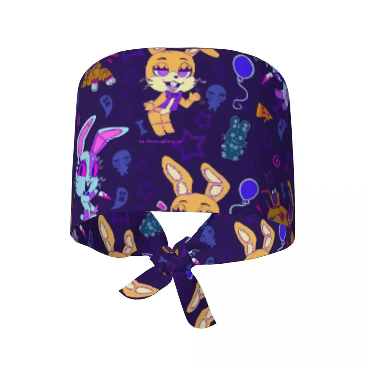 Touca de Enfermeira FNAF At Freddy's, Touca Médica Divertida e Confortável com Elástico para Homens e Mulheres com Cabelos Longos, Toucas de Trabalho