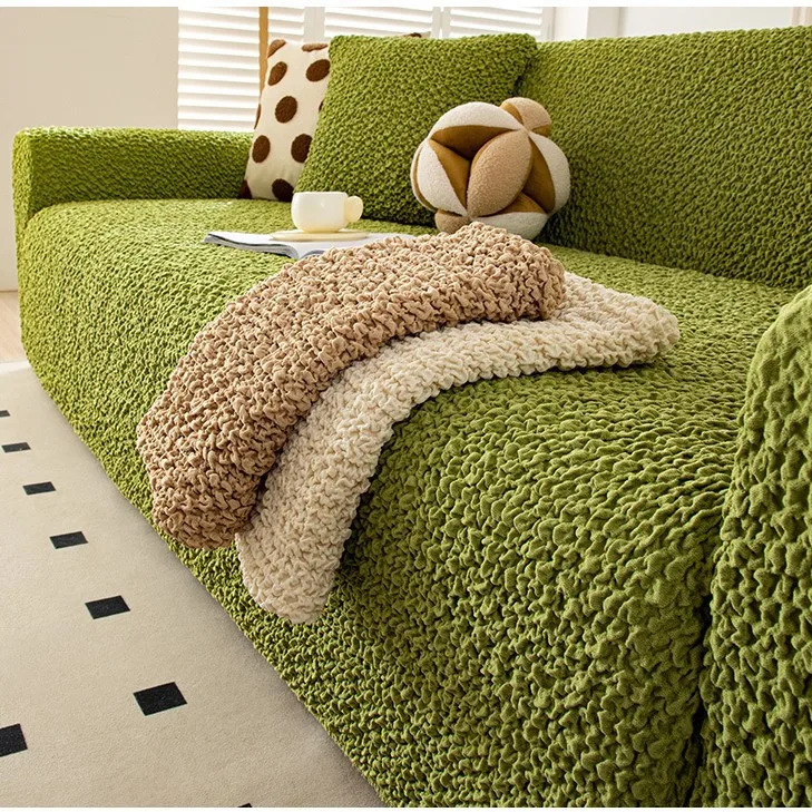 Premium Cream Style Elastic Stretch Sofa Cover Anti Cat Scratch All Inclusive One Piece Cloud Mesh Lazy Sofa Protector