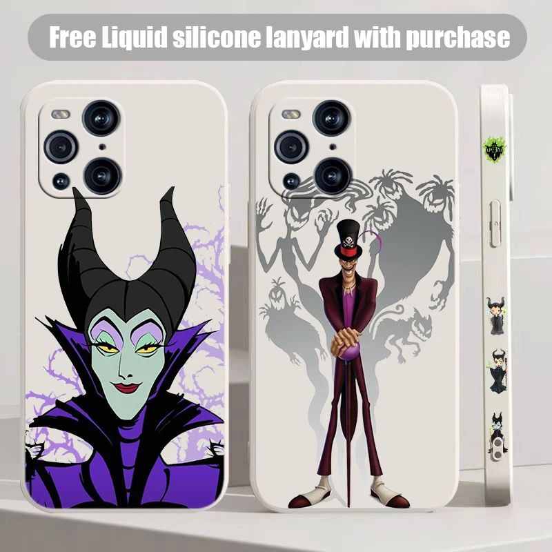 Disney villain Maleficent Phone Case For OPPO Find X2 X3 X5 Pro Lite Neo Reno 2 Z 5 6 7 8 10 Lite Pro Liquid Left Rope Shell