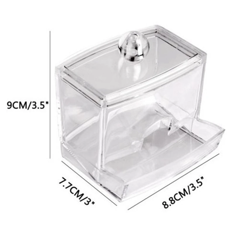 透明なプラスチック製の綿棒ディスペンサーとバスルーム用のqtipホルダー、バスソルト、ラウンド、アクリル、木材用の収納キャニスター