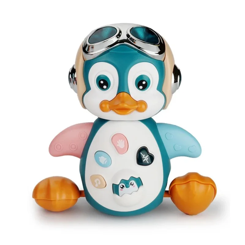 Interactive Walking Penguin Toy, Dancing Musical Baby Toy with LED Lights, Encourages Crawling Learning for Toddlers Infant Kids