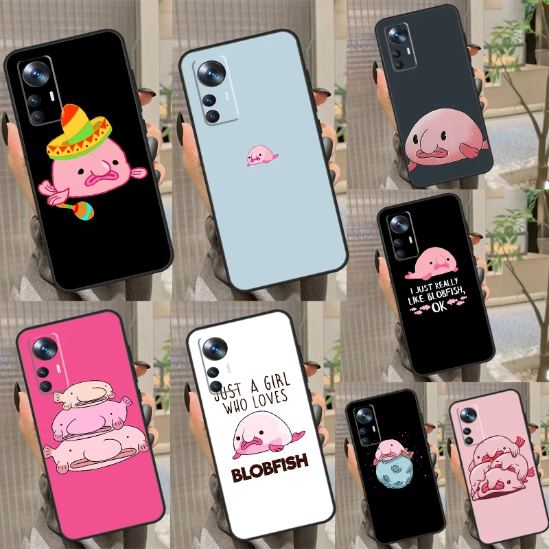 Cartoon Blobfish Case For Xiaomi 13 Ultra 11T 12T Pro 12 Lite 12X POCO X3 X5 F5 Pro M6 M5 F4 X4 GT F3 Coque