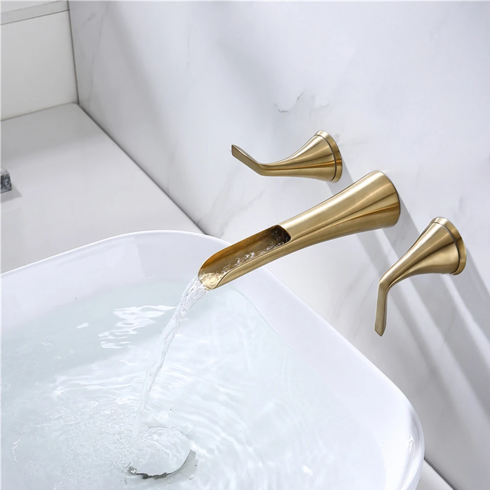 

Hot Sale Single Hole Antique Brass Wall Mounted Bathroom Basin Mixer Concealed Faucet for basin tap