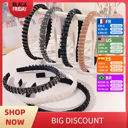 Korean Thin Edge Rhinestone Hair Hoop Female Fashion Super Flash Headband Party Color Headband Fashion Hair Accessories