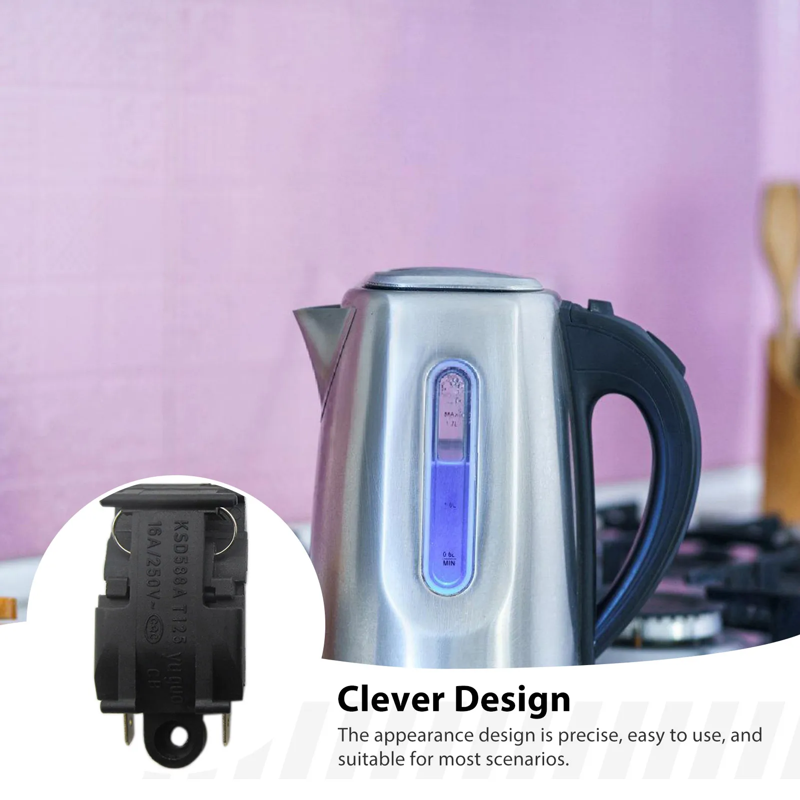 16A/13A Electric Kettle Thermostat Switch Steam Temperature Control Replacement Part Compatible With High Power Kettle Repair