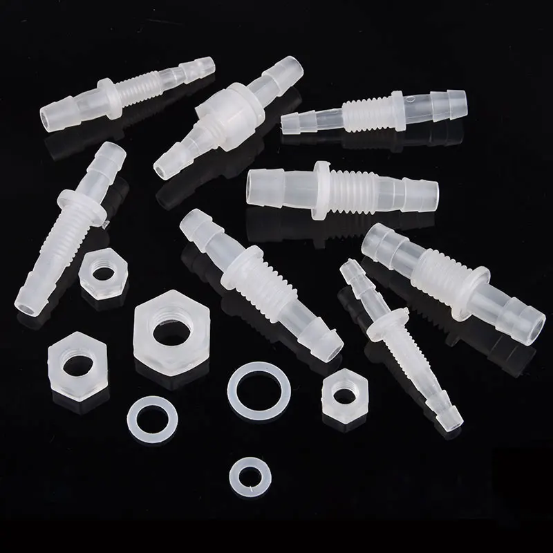 5~200Pcs M6~M10 To 3~8mm PP Pagoda Direct Connector + Nut Silicone​ O-Ring Aquarium Tank Air Pump Hose Joint Garden Irrigation