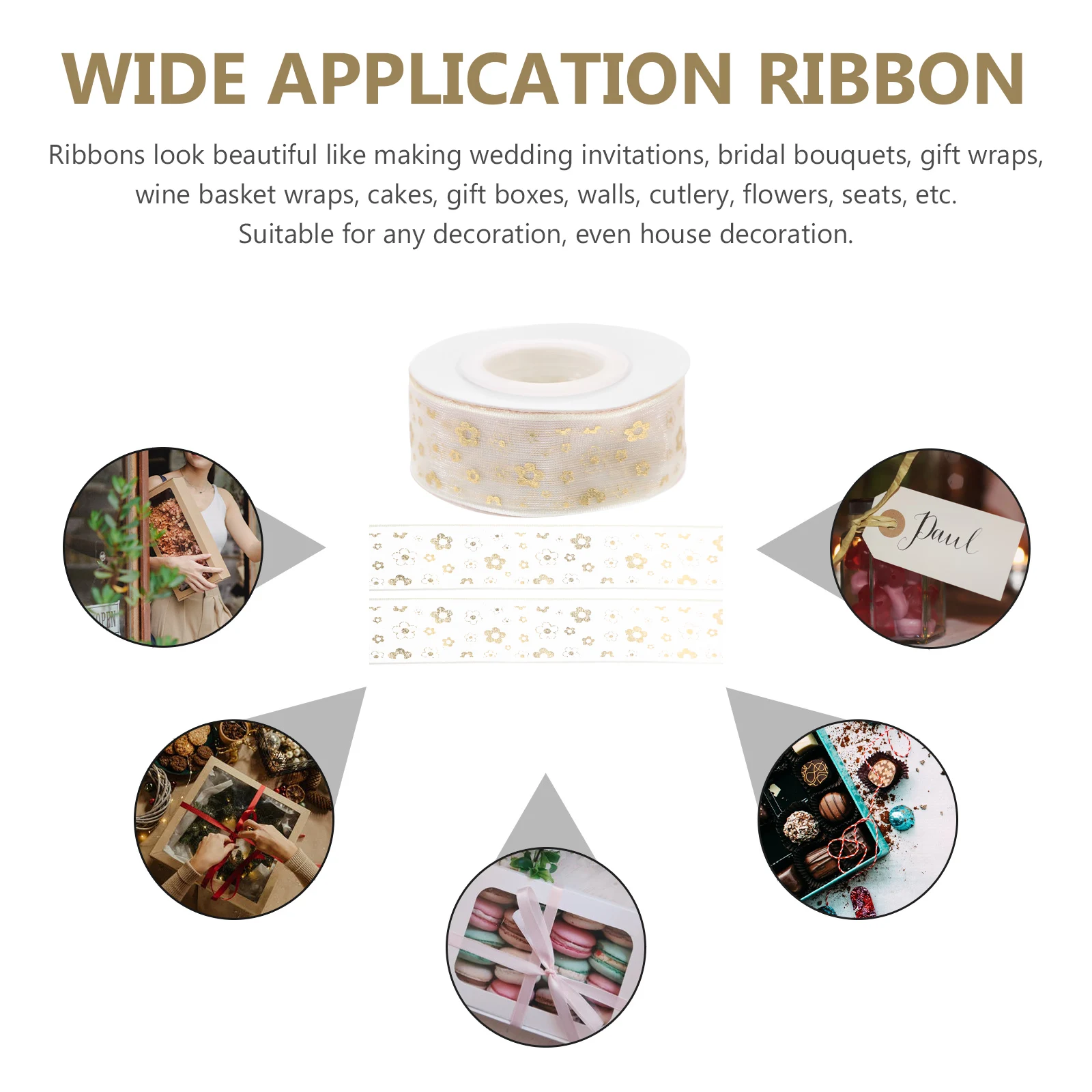 

Gold-stitched Ribbon Craft for Wrapping Gifts Silk Presents Sheer Packaging Red Ribbons Christmas
