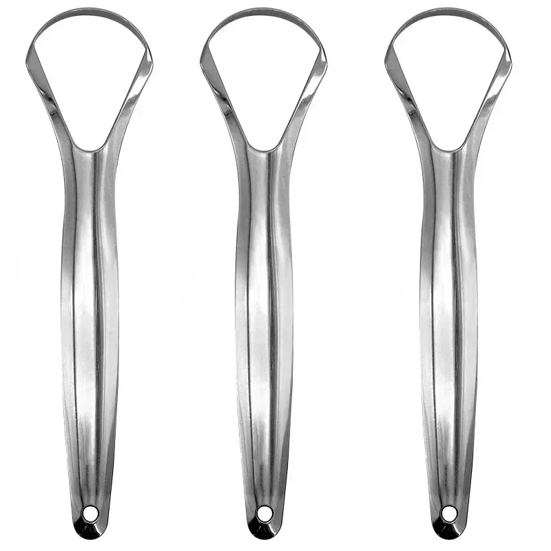 2026 1pc Stainless Steel Tongue Scraper Cleaner Fresh Breath Cleaning Coated Tongue Toothbrush Oral Hygiene Care Tools