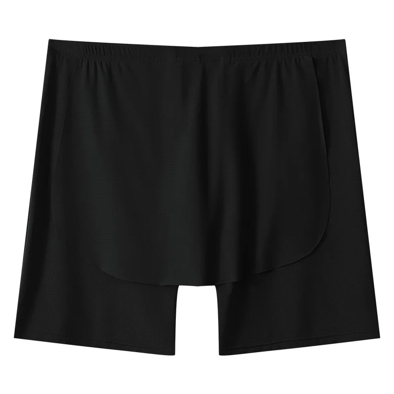 Männer Unterwäsche Cueca Solid Ice Seide Mesh Boxershorts Mann bequem u konvexen Beutel langes Bein Unterhose männliche Stämme Cueca M-XXL