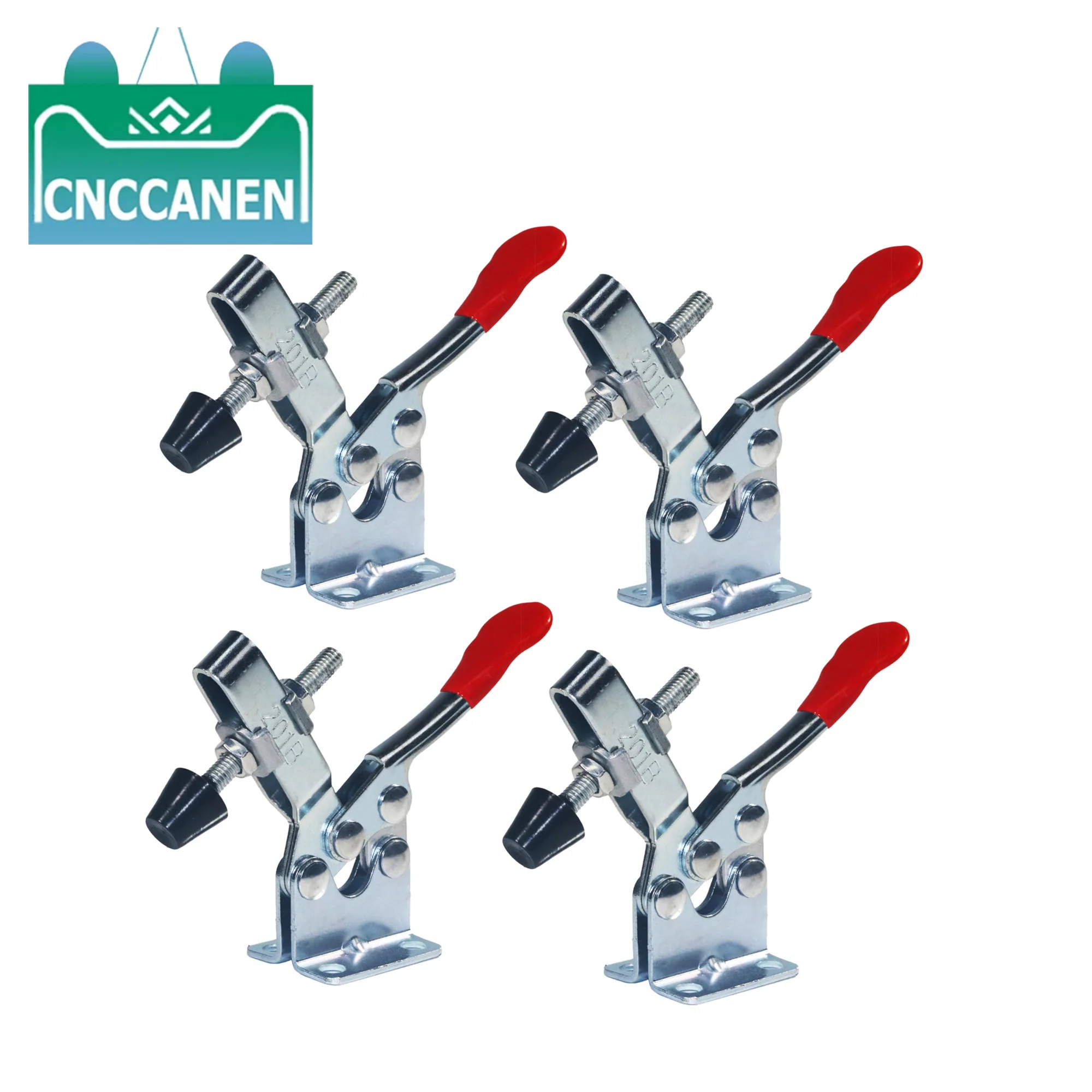 4PC GH-201B Toggle Horizontal Clamp 100kg Antislip Red Horizontal Clamp Quick Release Tool Hand Tools For Workbench DIY