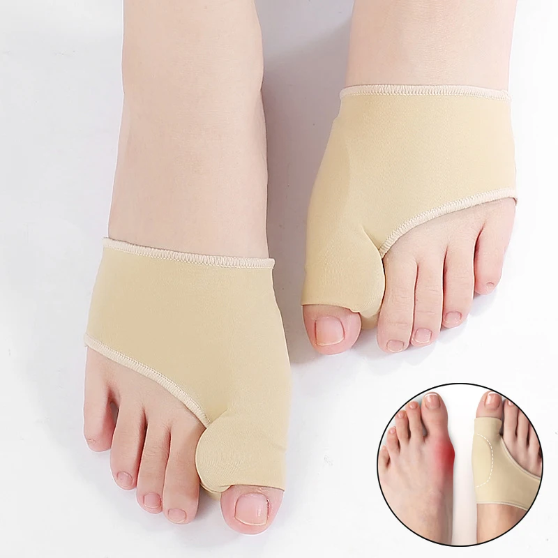 1 par separador de dedo do pé hálux valgus joanete corrector alívio da dor pés osso polegar ajustador regulador meia pés ferramenta cuidados
