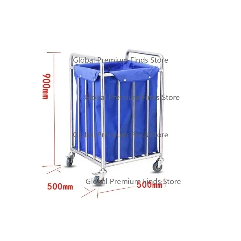 201 Stainless Steel Nursing Trolley - Ward Dirty Clothes & Dirty Tool Storage Cart for Hospital