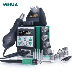 YIHUA 899D-II un pulsante trasforma l'aria calda ad aria fredda nuovo ugello aggiornato Easy Plug-pull 2 IN 1 stazione di saldatura per rilavorazione ad aria calda