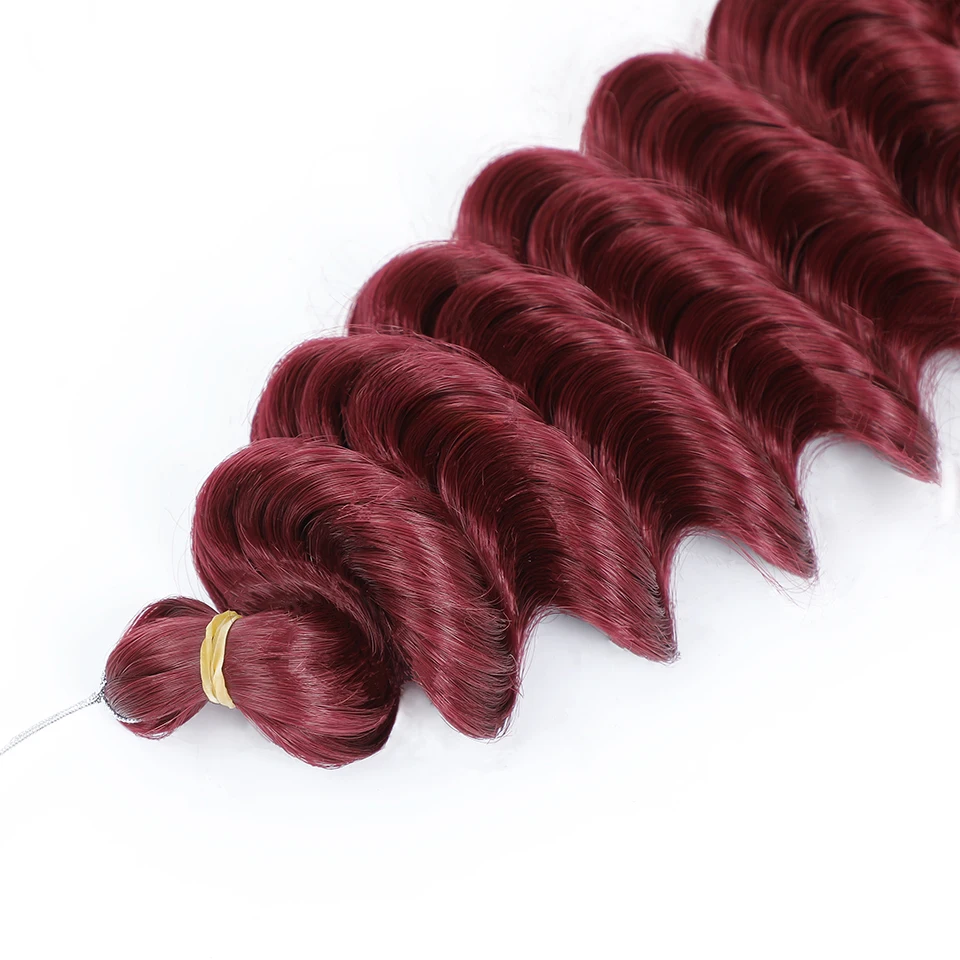 Tiefe Welle Twist Flechten Haarverlängerungen für Frauen Hochwertige synthetische Häkelzöpfe Haar 24 Zoll Ombre Bug Braun Afro Locken – Detail 26