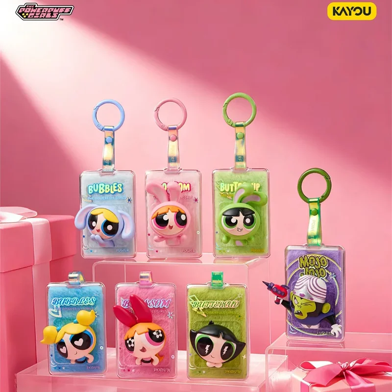 

2026 KAYOU Powerpuff Girls Fluffy Courage Shining Series Blind Box Официальный лицензионный брелок-держатель для карт, подвеска, подарок для фанатов аниме