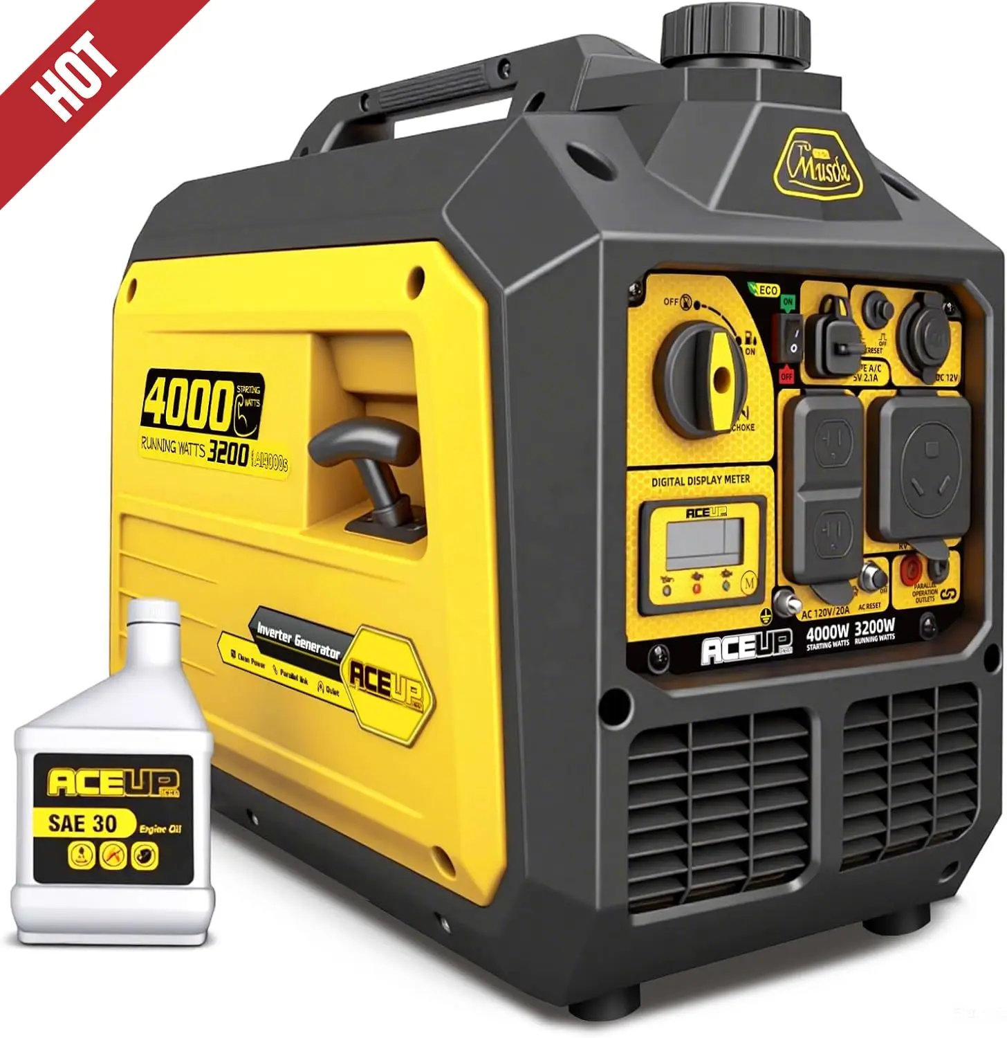 مولد عاكس محمول بقدرة 4000 وات، مولد يعمل بالغاز هادئ للمنزل، جاهز للمركبات الترفيهية، متوافق مع EPA