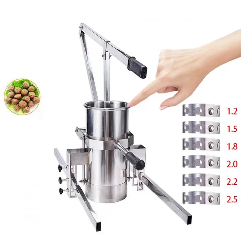 Small Household Manual Meatball Maker, Extrusion-Type Beef Meatball Mold, Stainless Steel Manual Fish Meatball Filling and Formi