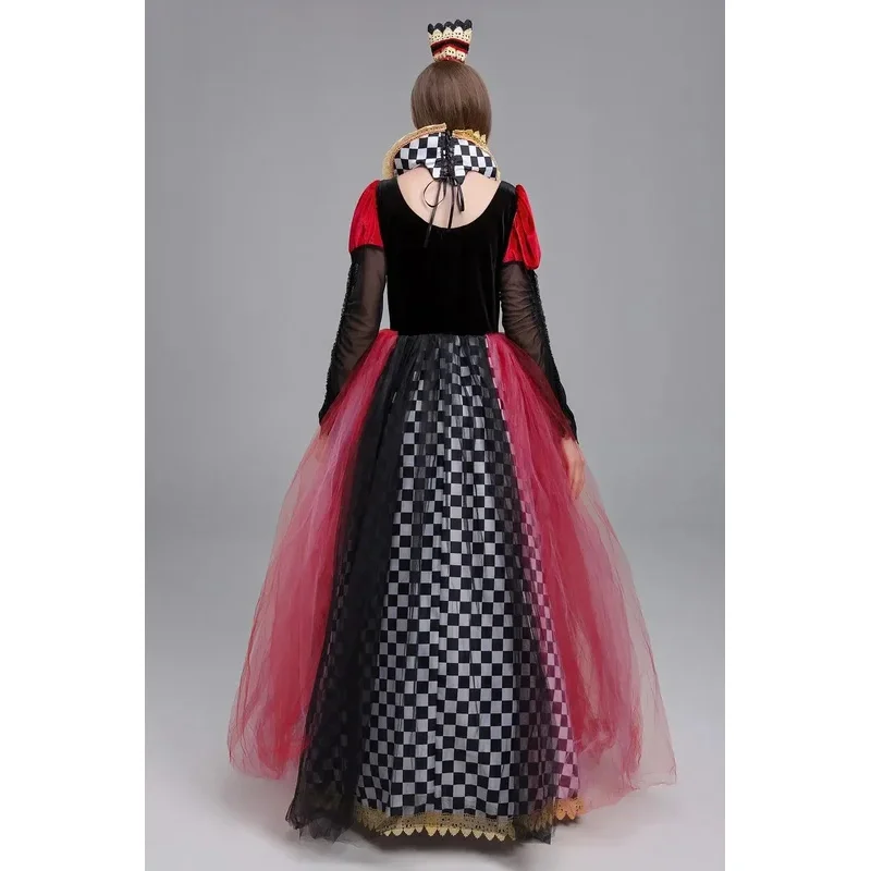 زي ملكة القلوب التنكري زي الملكة الحمراء فستان نسائي أنيق