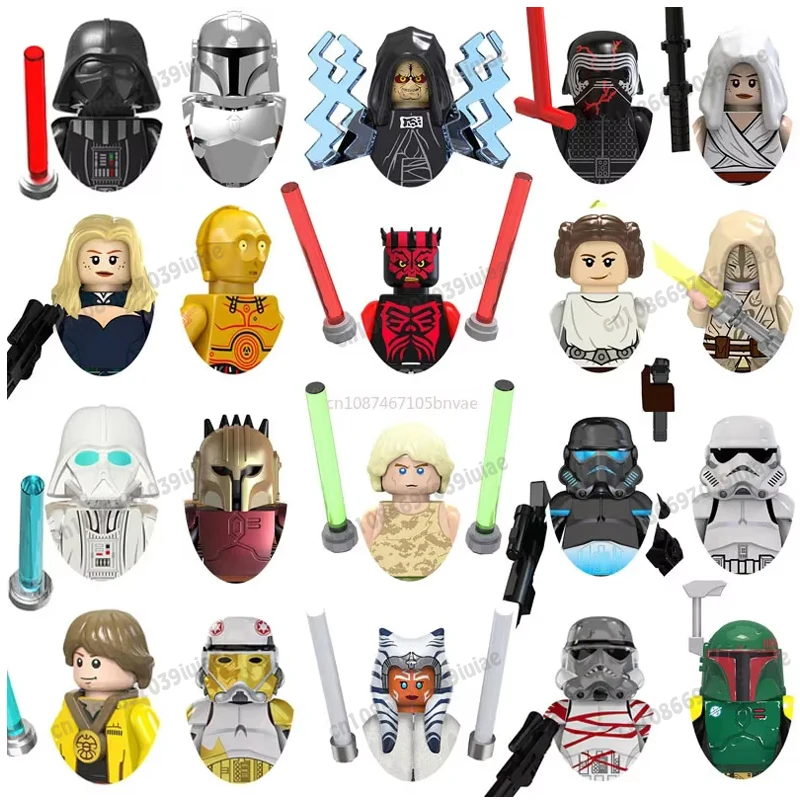 

Star Wars Darth Vader Han Solo Leia C-3PO BobaFett Robot Figure Toy Bricks Assembling Doll Building Blocks Birthday Present