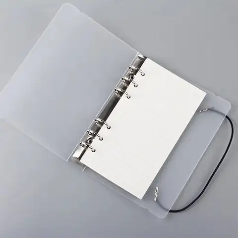 A4/A5/A6 File Binder Translucent Frosted Loose-leaf Notebook Cover 6-hole with Straps Notebook Cover