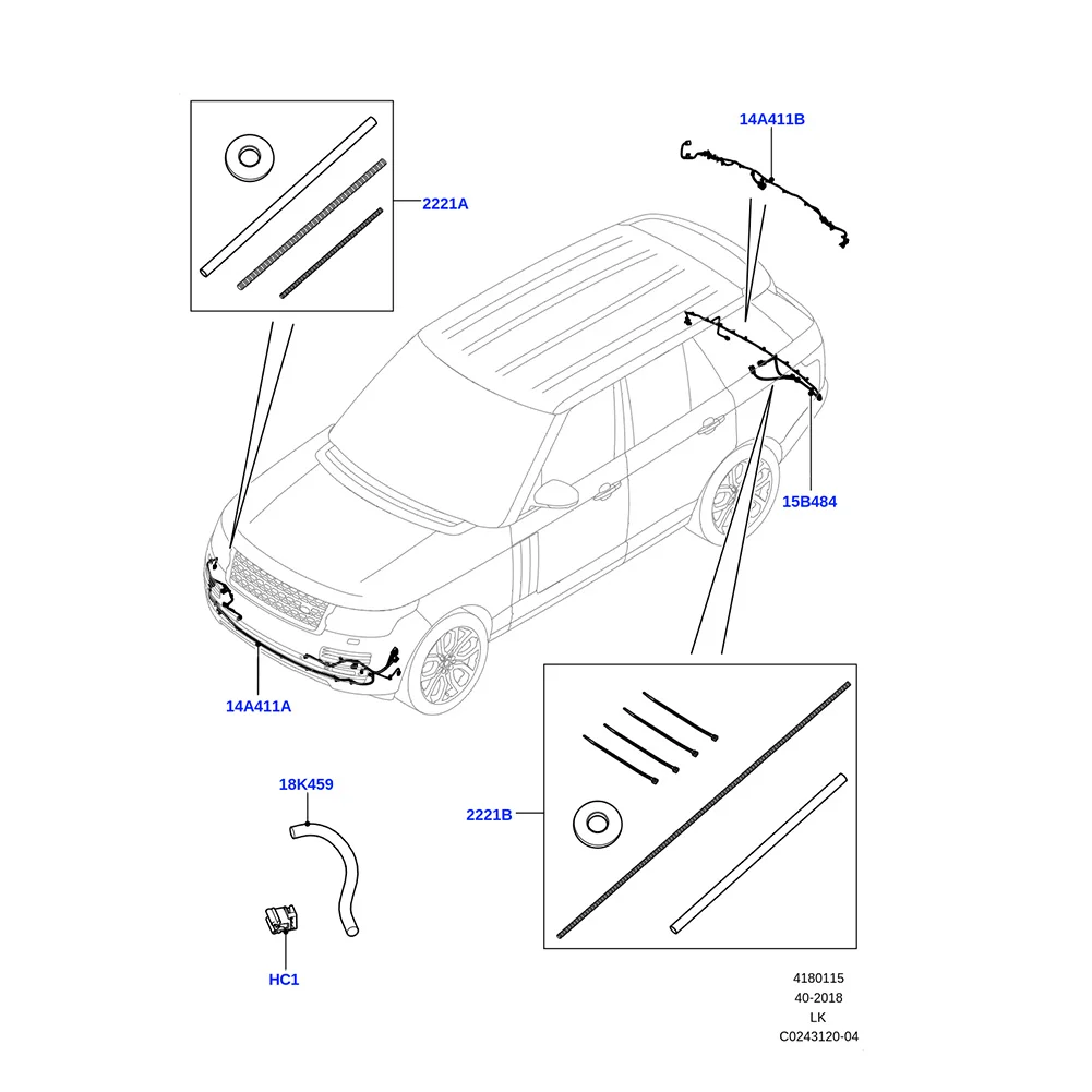 New Front Bumper Wiring Harness Auto Accessories LR064007 For Land Rover Range Rover 2013-2017