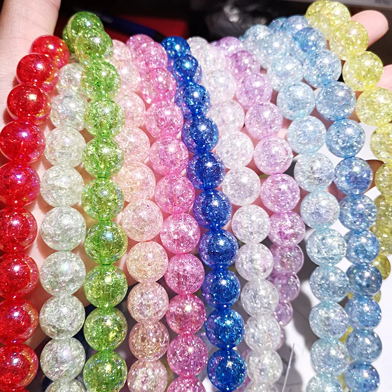 

Newest Fashion AB Colors Round Crackle Acrylic Loose Beads 14mm 300pcs Ornament Accessories Necklace Bracelet Bubblegum Beading