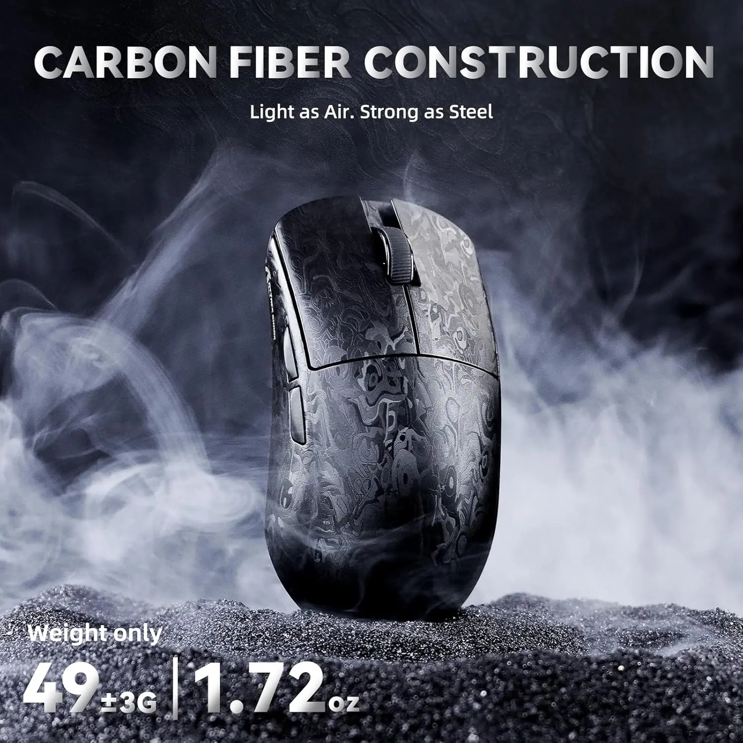 ATTACK SHARK R11 Ultra 8K Carbon Fiber Wireless Gaming Mouse,PAW3950 MAX Sensor,49g Ultra-Lightweight,Nordic 52840 MCU Chip
