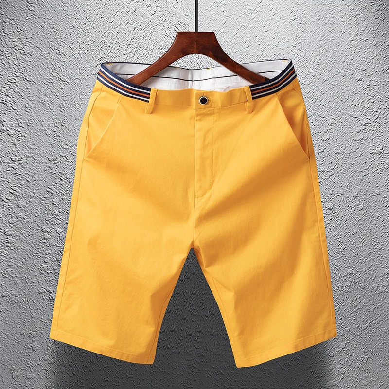 Fashion Solid Color Spliced Pockets Straight Casual Shorts Men's Clothing 2024 Summer New Loose High Waist All-match Knee Shorts
