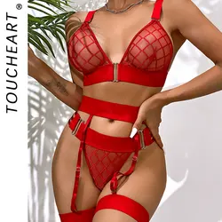 Toucheart Sexy Lingerie Set Women's Underwear See Through Bra Sets Woman Set Womans Clothing Lingerieset Dames Panties and Bra