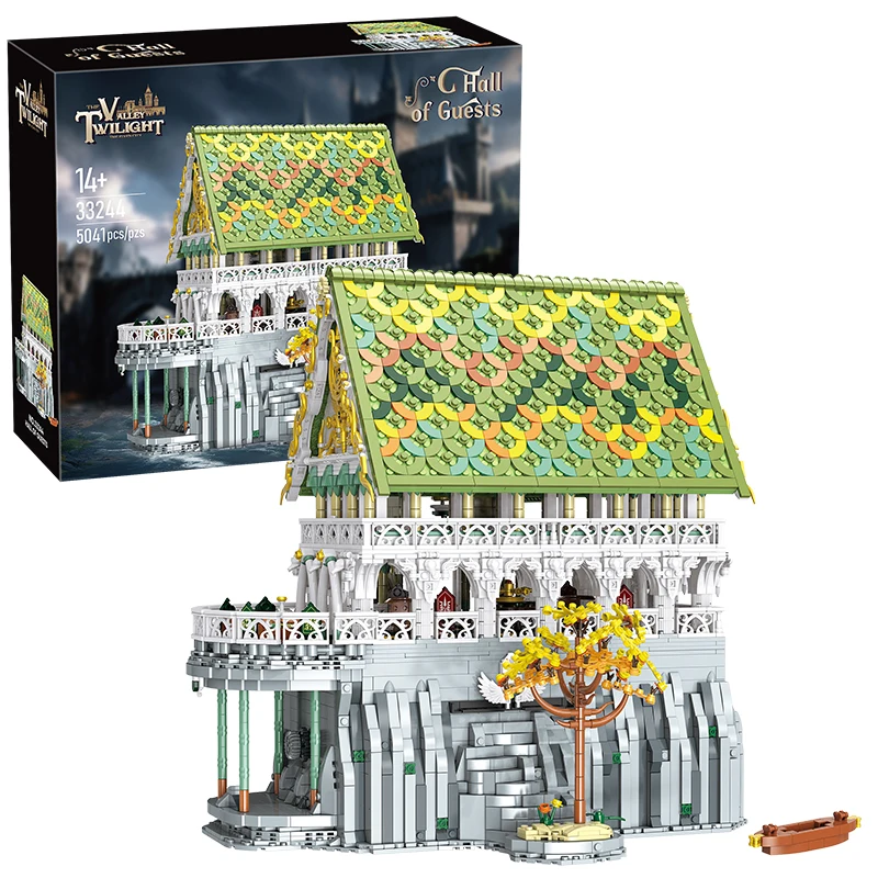 Europese Elf City Bouwstenen Set Negen-in-een Giant Palace Modellen Bakstenen Desktop Decoratie Diy Speelgoed Voor Kinderen Vakantiecadeaus