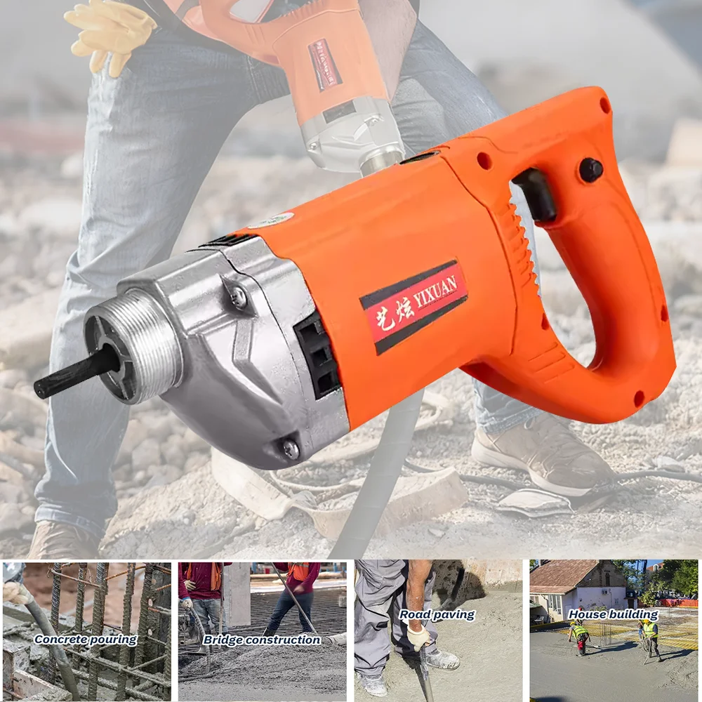 220V Hand-Held Concrete Vibrator 1m Vibrating Spear Industrial Portable Plug-in Vibrator Concrete Vibrator